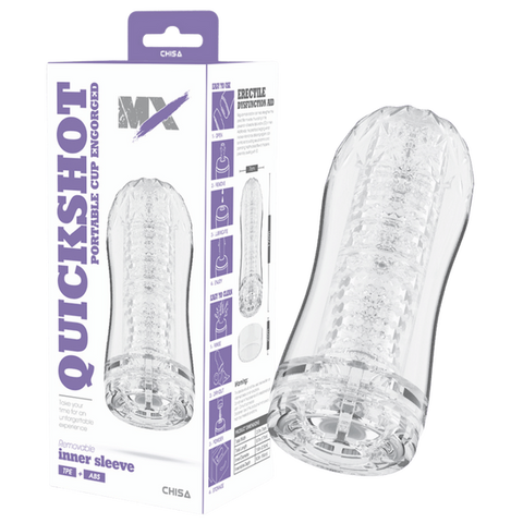 Quickshot Portable Cup Engorged – Super-Soft TPE and ABS Male Masturbator 7cm by 17cm One Size > Sex Toys For Men > Masturbators Cup