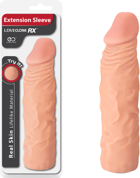 Real Skin 8 Inch Lifelike Extension Sleeve – Lifelike Sleeve for Enhanced Comfort Flesh > Sex Toys For Men > Penis Sleeves