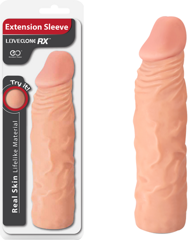 Real Skin 8 Inch Lifelike Extension Sleeve – Lifelike Sleeve for Enhanced Comfort Flesh > Sex Toys For Men > Penis Sleeves