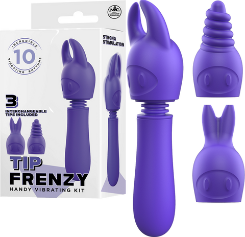 Tip Frenzy – Rechargeable Splash Proof Flexible Shaft Vibrator with 10 Rhythms Purple > Vibrators > Mini Vibrators