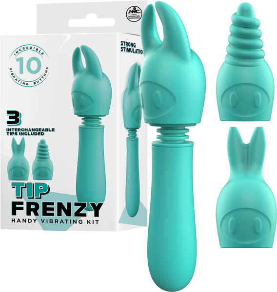 Tip Frenzy – Rechargeable Splash Proof Flexible Shaft Vibrator with 10 Rhythms Green > Vibrators > Mini Vibrators