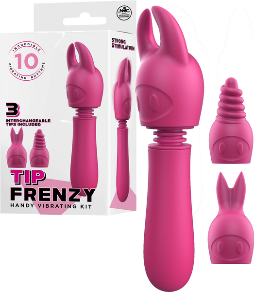 Tip Frenzy – Rechargeable Splash Proof Flexible Shaft Vibrator with 10 Rhythms Pink > Vibrators > Mini Vibrators