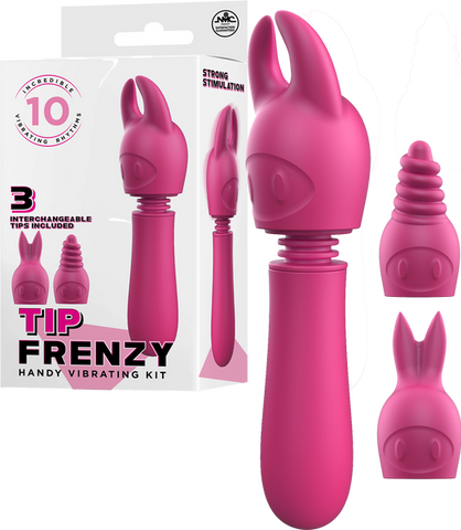 Tip Frenzy – Rechargeable Splash Proof Flexible Shaft Vibrator with 10 Rhythms Pink > Vibrators > Mini Vibrators
