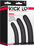 Kick Up Silicone Vaginal Training Kit – Three Sizes Suction Cup Base Training Kit Black > Sex Toys > Dilators