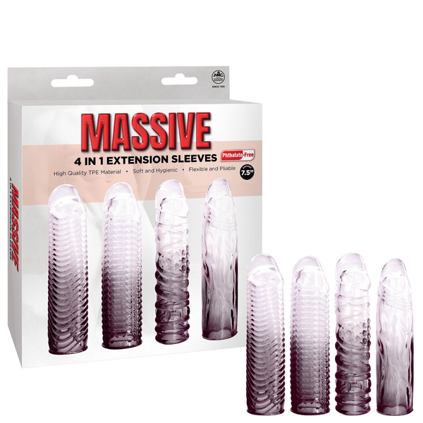 4 in 1 Extension Sleeve (Smoke) – Soft Flexible 7.5 Inch Sleeve Smoke > Sex Toys For Men > Penis Sleeves