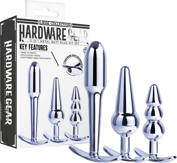 3 in 1 Metal Butt Plug Kit – High Gloss Finish Metal Butt Plugs Default Title > Anal Range > Butt Plug Kits