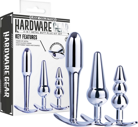 3 in 1 Metal Butt Plug Kit – High Gloss Finish Metal Butt Plugs Default Title > Anal Range > Butt Plug Kits