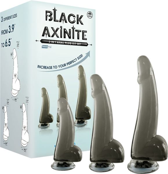 3 In 1 Anal Plug Kit – Flexible Hygienic Silicone Suction Cup Base Anal Plugs Smoke > Anal Range > Butt Plug Kits
