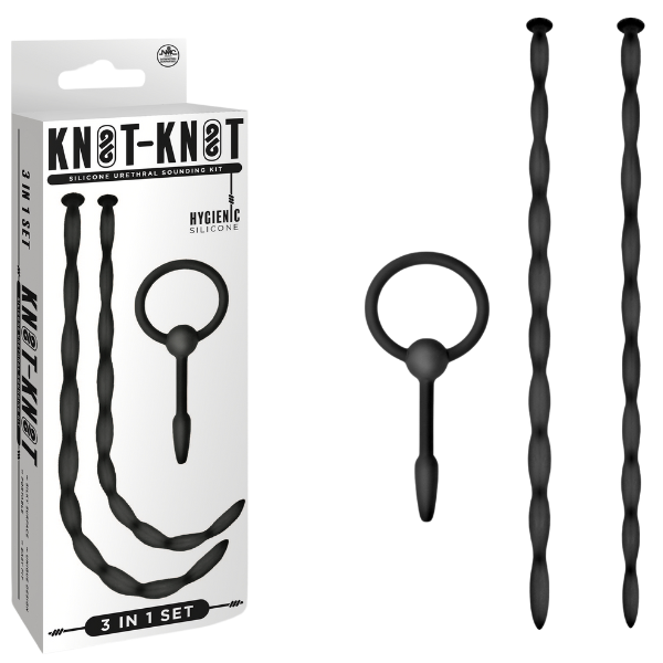 Silicone Urethal Sounding Kit - Twist (Black) Default Title > Sex Toys For Men > Sounding Rods