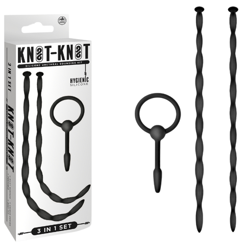 Silicone Urethal Sounding Kit - Twist (Black) Default Title > Sex Toys For Men > Sounding Rods