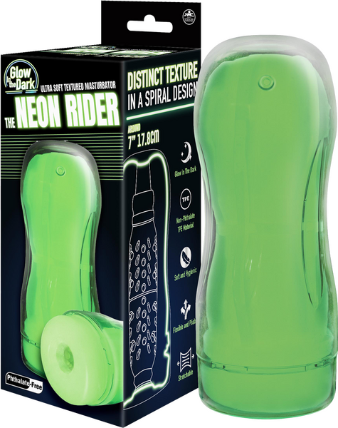 The Neon Rider Masturbator – Glow in the Dark Soft Flexible Masturbator 7 Inch Secondary image