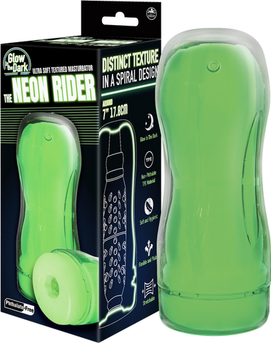 The Neon Rider Masturbator – Glow in the Dark Soft Flexible Masturbator 7 Inch Default Title > Sex Toys For Men > Masturbators Cup
