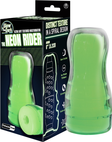 Neon Rider – Glow in the Dark Flexible 6 Inch Masturbator Secondary image