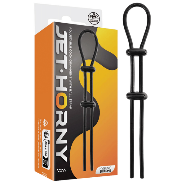Adjustable Cock Ring with Ball Strap – Hygienic Silicone 16.5 Inch Cock Ring Black > Cock Ring > Adjustable