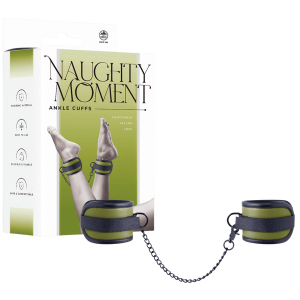 Adjustable Ankle Cuffs with Velcro Lock and 25.9cm Chain – Bondage Restraints Green > Bondage Gear > Restraints