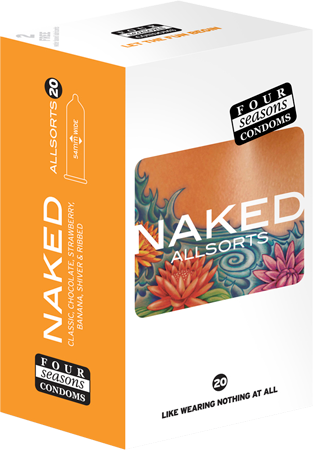 Four Seasons Naked Allsorts Ultra Thin Lubed Condoms 20 Pack Default Title > Essentials > Condoms