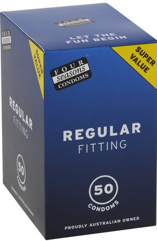 Four Seasons Regular Condoms – 54mm Lubricated Condoms 50 Pack One Size > Essentials > Condoms