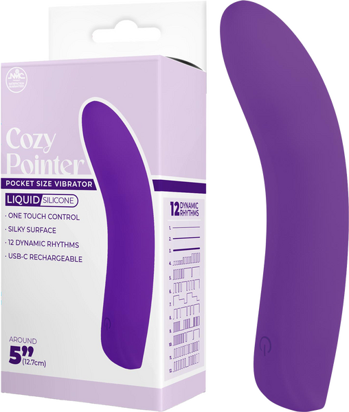 Cozy Pointer – Silicone One-Touch Rechargeable 5 Inch Vibrator Purple > Vibrators > Finger Vibrators
