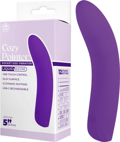 Cozy Pointer – Silicone One-Touch Rechargeable 5 Inch Vibrator Purple > Vibrators > Finger Vibrators