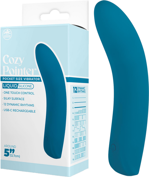 Cozy Pointer – Silicone Rechargeable 5 Inch Vibrator with One Touch Control Blue > Vibrators > Standard Vibrators