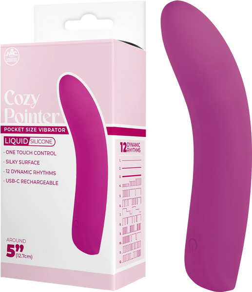 Cozy Pointer – Silicone 10 Rhythm Rechargeable 5 Inch Vibrator Pink > Vibrators > Standard Vibrators