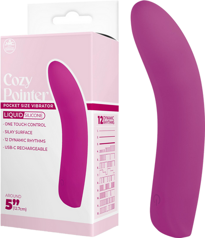 Cozy Pointer – Silicone 10 Rhythm Rechargeable 5 Inch Vibrator Pink > Vibrators > Standard Vibrators