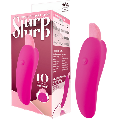 Slurp Slurp Tongue Stimulator – Magnetic Rechargeable 10 Rhythm Vibrator Pink > Sex Toys For Ladies > Clitoral Vibrators and Stimulators