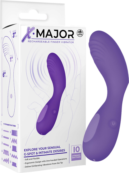 Rechargeable Finger Vibrator – Soft Flexible One-Handed Operation Purple > Vibrators > Finger Vibrators