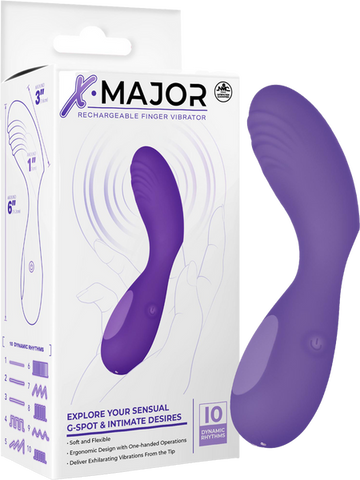 Rechargeable Finger Vibrator – Soft Flexible One-Handed Operation Purple > Vibrators > Finger Vibrators