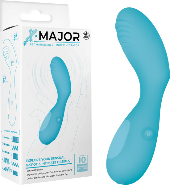 Rechargeable Finger Vibrator – Soft Flexible One-Handed Operation Vibrator Blue > Vibrators > Finger Vibrators