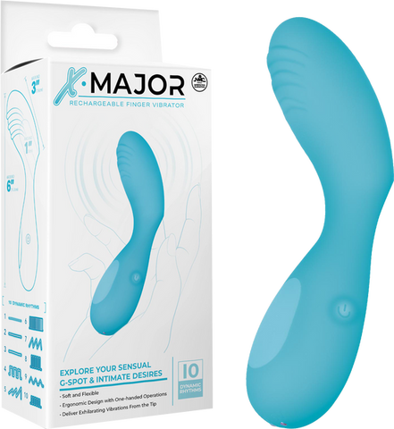 Rechargeable Finger Vibrator – Soft Flexible One-Handed Operation Vibrator Blue > Vibrators > Finger Vibrators
