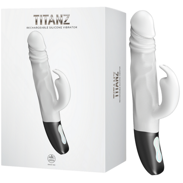 Rotating Rabbit Rechargeable Silicone Vibrator – 13cm Insertable Length Rabbit Vibrator White > Vibrators > Ladies > Rabbit