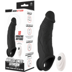 Wireless Length Extension – Waterproof 6.5 Inch Vibrating Extension Device Black > Sex Toys For Men > Penis Sleeves
