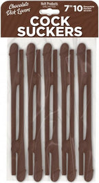 Hott Products Cock Sucker (Chocolate Brown) – 7 Inch Reusable Novelty Drink Straws Set of 10 Brown > Novelties > Party Supplies