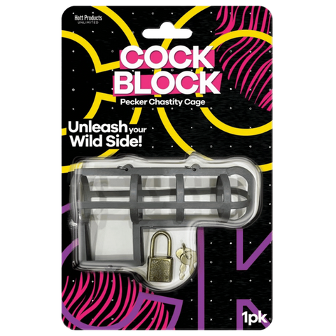 Cock Block – Adjustable Lockable Male Chastity Device with Master Lock and Key One Size > Novelties > Gag Gifts