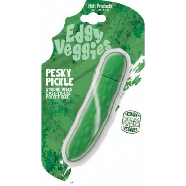 Edgy Veggies Pesky Pickle – Portable Waterproof Mini Vibrator with 10 Speeds One Size > Vibrators > Unconventional