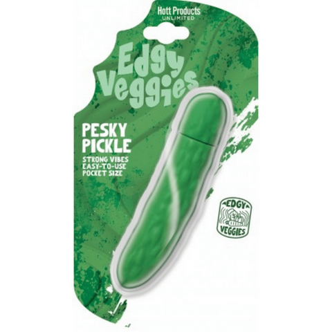 Edgy Veggies Pesky Pickle – Portable Waterproof Mini Vibrator with 10 Speeds One Size > Vibrators > Unconventional