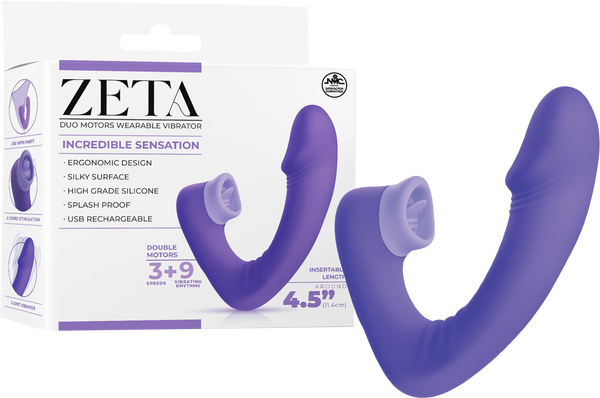 Dual Motor Wearable Vibrator – Splashproof 4.5 Inch USB Rechargeable Vibrator Purple > Vibrators >