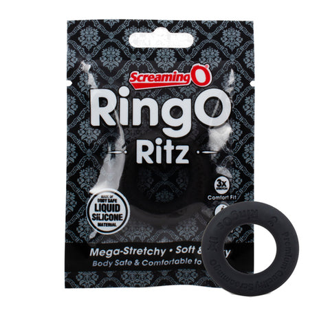 Screaming O RingO Ritz – Liquid Silicone Cock Ring Black > Cock Ring > Single