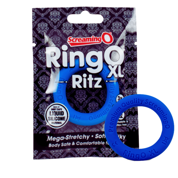 RingO Ritz XL (Black) Cockring Blue XL > Cock Ring > Single
