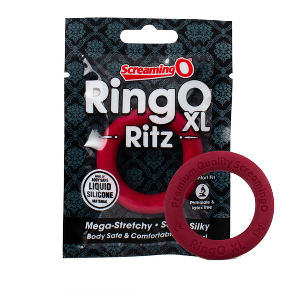 RingO Ritz XL (Black) Cockring Red XL > Cock Ring > Single