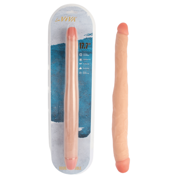 Double Trouble Realistic Feel Dual Dildo – 17.7 Inch Length, 1.3 Inch Girth Dual-Ended Dildo One Size > Dildos > Double Dildos