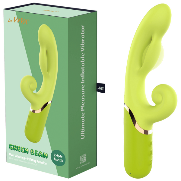 Vibrating Inflating Green Bean - Multi Function Toy Default Title > Sex Toys For Ladies > Air Pulsation