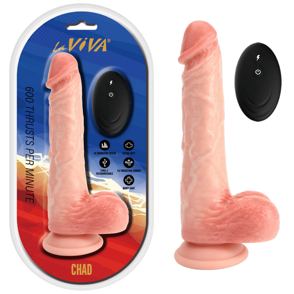 Remote Rechargeable Chad Realistic Flesh Dildo