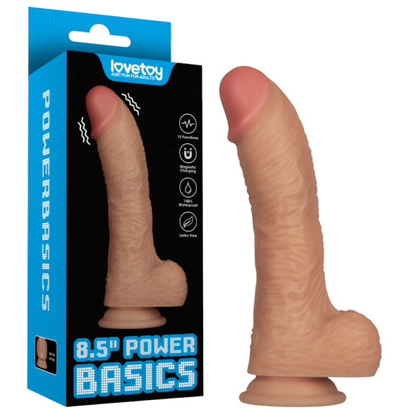 Power Basics 8.5 Inch USB Rechargeable Vibrating Dildo Flesh > Vibrators > Realistic Vibrators