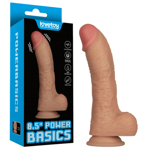 Power Basics 8.5 Inch USB Rechargeable Vibrating Dildo Flesh > Vibrators > Realistic Vibrators