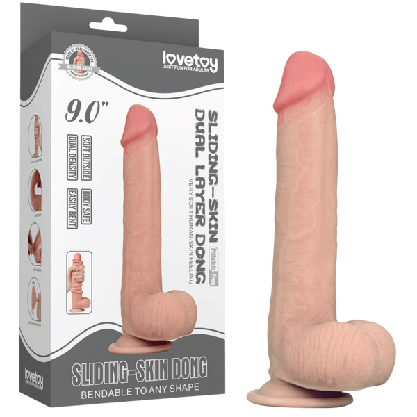 Sliding Skin Dual Layer Dong – Realistic 23 cm Flexible Dong Flesh > Dildos > Realistic Dildos