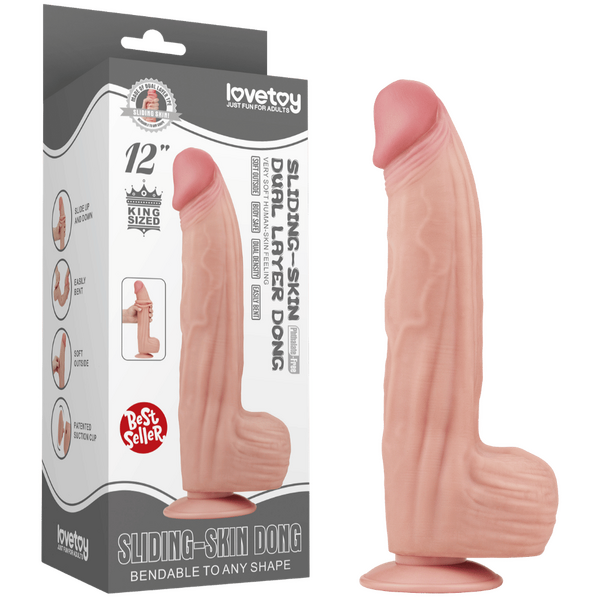 Dual Layer Sliding Skin – 12-Inch Realistic Flexible Dildo Default Title > Dildos > Large Dildos