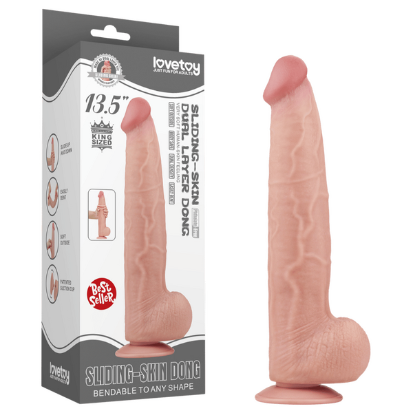 13.5 Inches Dual Layer Sliding Skin Flexible Dildo Default Title > Dildos > Large Dildos