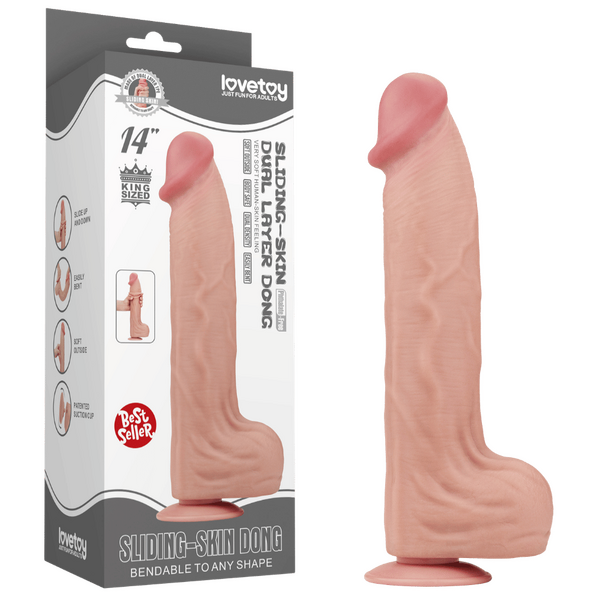 Realistic Dual Layer – Sliding Skin Flexible 14 Inch Dildo Default Title > Dildos > Oversized Toys